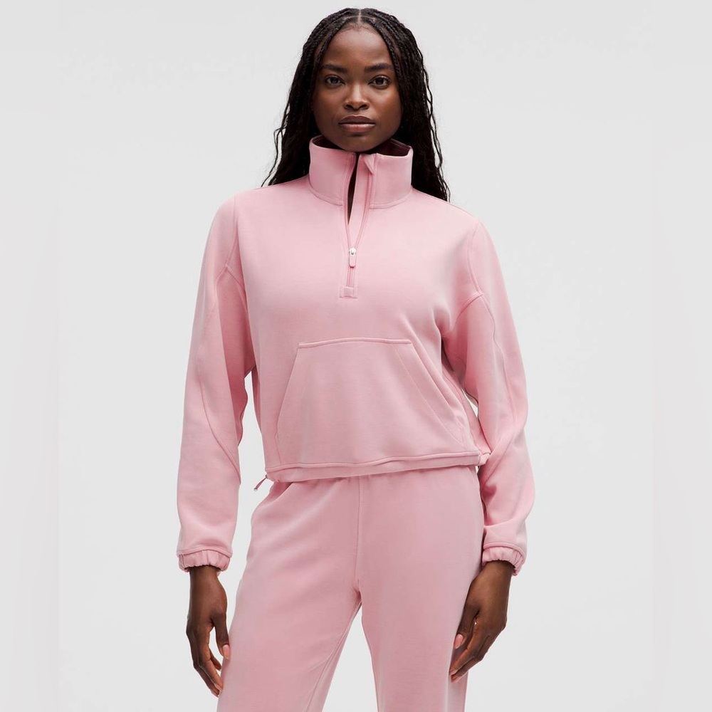 Lululemon Brushed Softstreme Half Zip - Pink Tide
